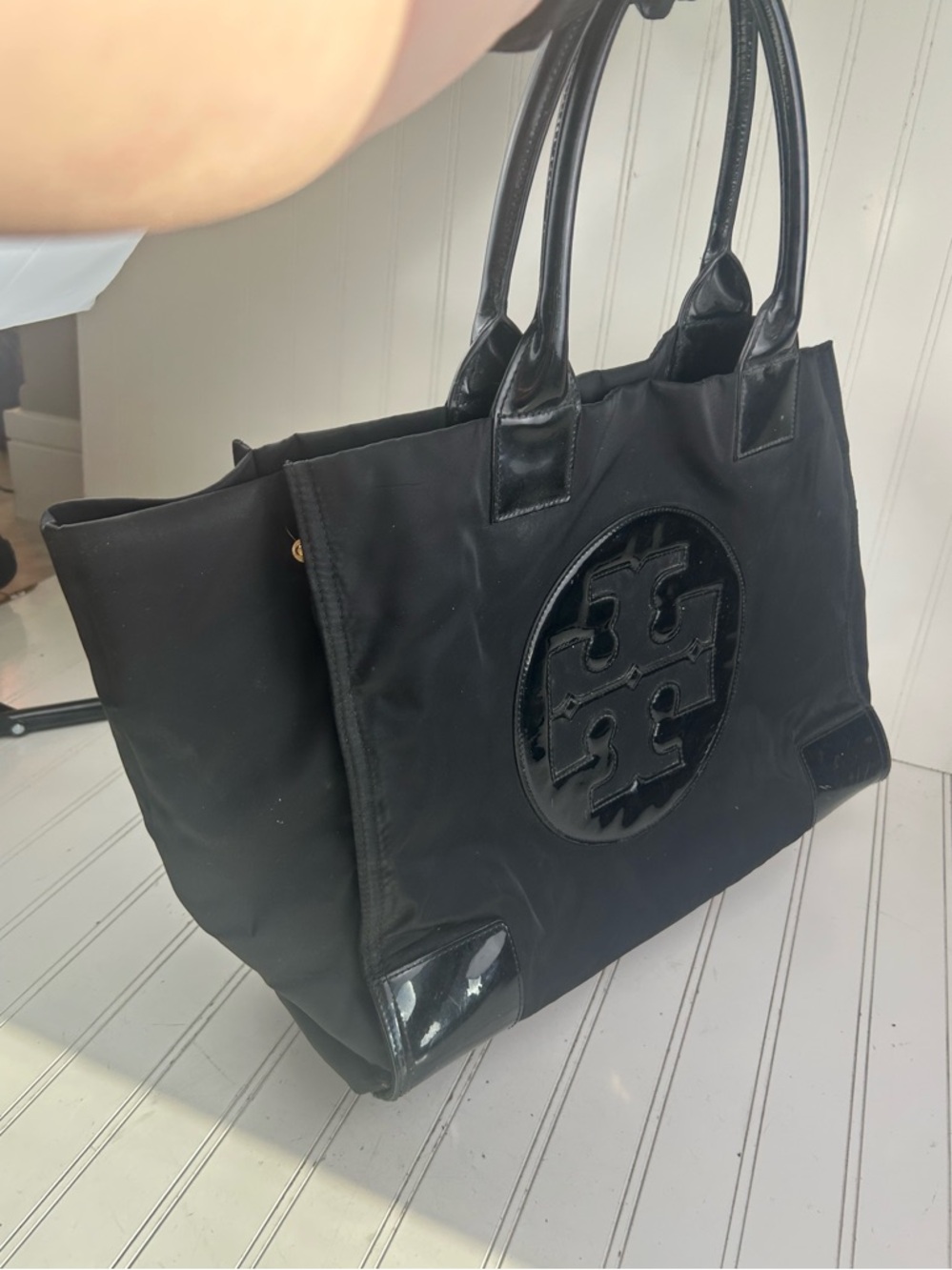 Tory Burch Black Nylon Ella Tote Shoulder Bag $240 - Picture 14 of 16